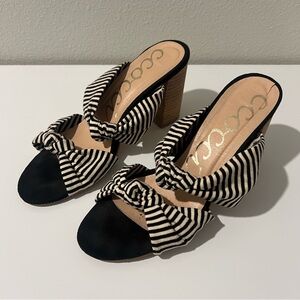 Vici Collection Davey Striped Knotted Block Heel 8